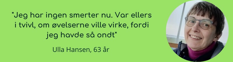 Ulla Hansens erfaringer med tr&aelig;ningen